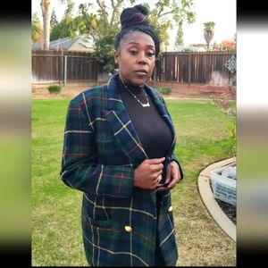 KAMM 100% Wool Vintage Blazer Blue Plaid  Size Medium